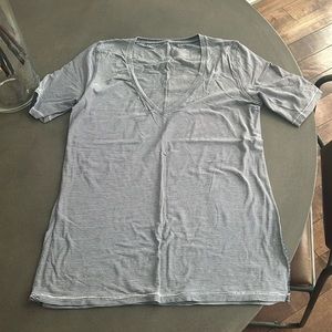 Lululemon white and navy striped shirt size 4